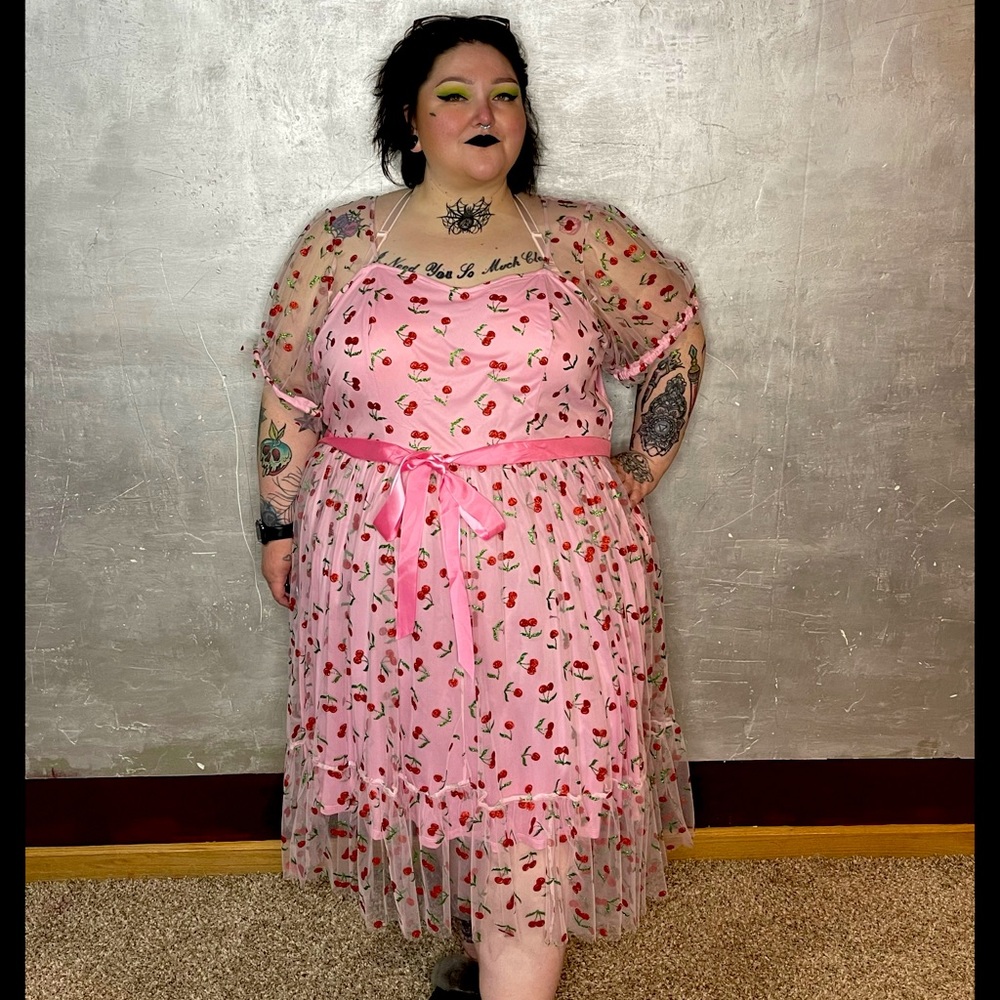🎀🍒 Super cute Cherry glitter dress 🍒🎀